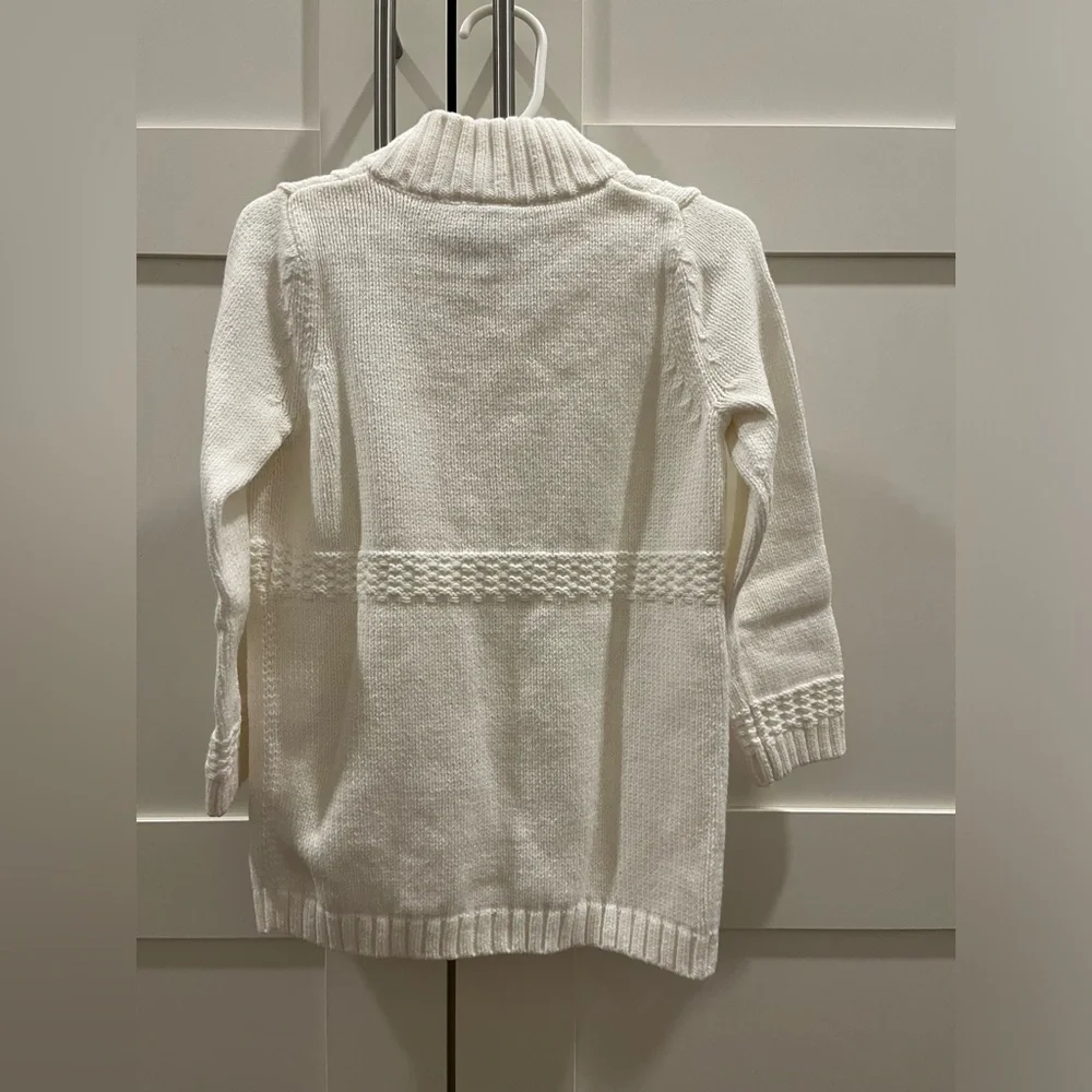 Gymboree size XS (3-4) winter white cardigan with colored buttons